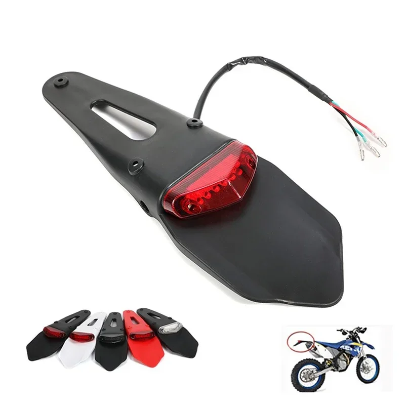 

1Pc Motorcycle Universal 12V LED Taillight Brake Lamp with Rear Fender License Plate Bracket Holder for Enduro Off-Road Bike