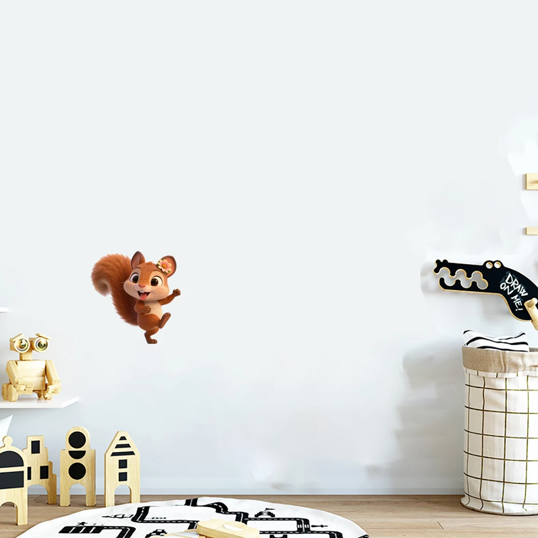 Three Ratels CD367 Funny Squirrel Cartoon Wall Stickers for Children's Bedroom Decoration IPAD decals Car Stickers