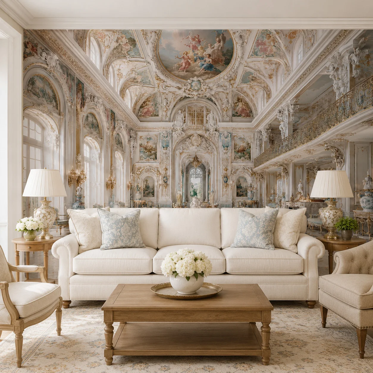 Custom European Baroque Palace Wallpaper Mural Luxury Rococo Interior Wall Decor Non Self Adhesive Living Room Bedroom