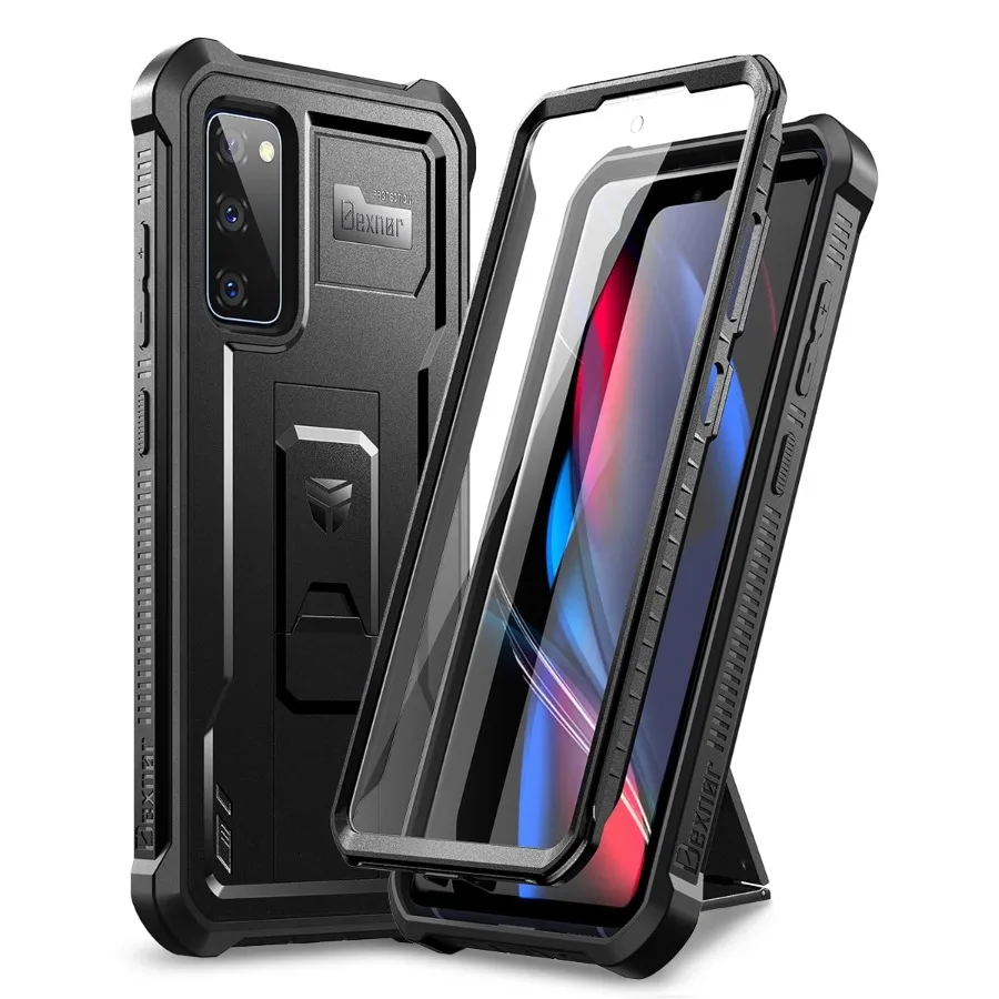 

for Samsung Galaxy S20 FE Case, [Built in Screen Protector and Kickstand] Heavy Duty Military Grade Protection Shockproof Prote