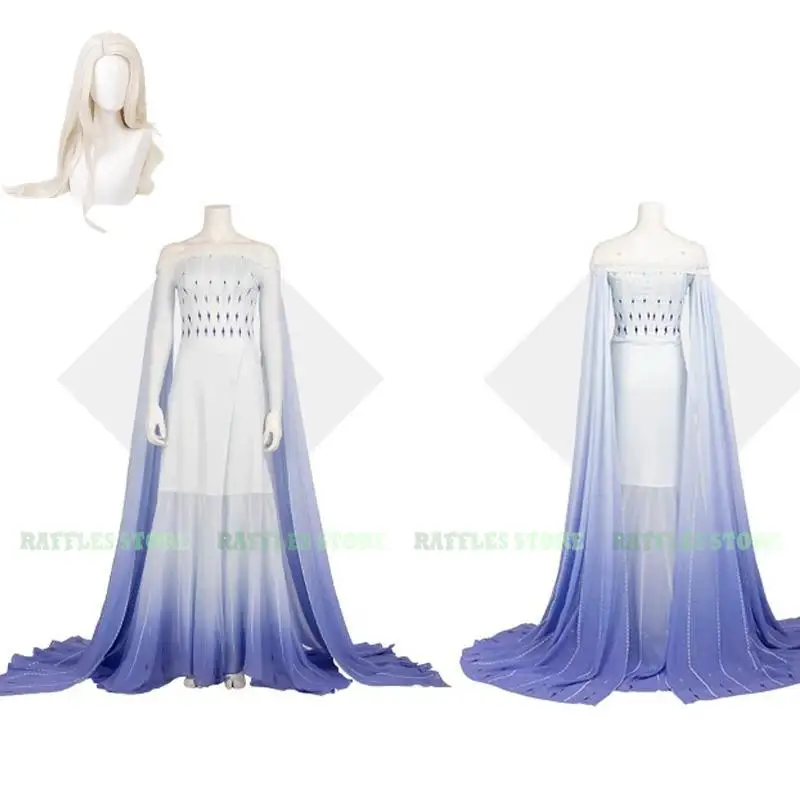 Women Fancy Dress Cosplay Queen Ice Dress Princess Cosplay Costume Women Adult Halloween Carnival Party Blue Fancy Dresses