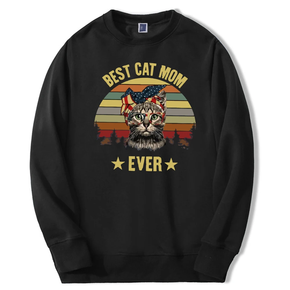 

Best Cat Mom Ever Kawaii 2024 Autumn Men Fashion Fitness Sweatshirt Fleece Loose Tracksuit Mens Harajuku Hoodie