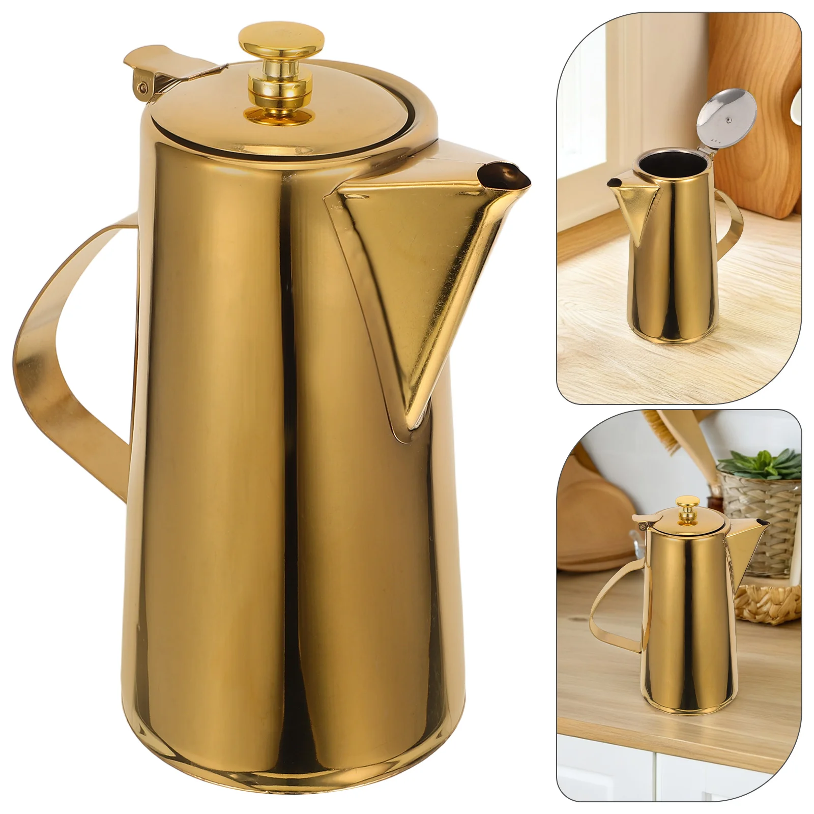 

Stainless Steel 1.5L Cold Water Pitcher Heavy Duty Restaurant Tea Pot Oil Soup Jug Ergonomic Handle Precision Spout Easy