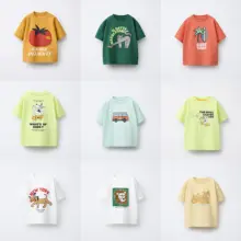 Simples all-match base camisa nova manga curta adorável em torno do pescoço t camisa fina roupas de algodão puro meninos e meninas solto casual wear