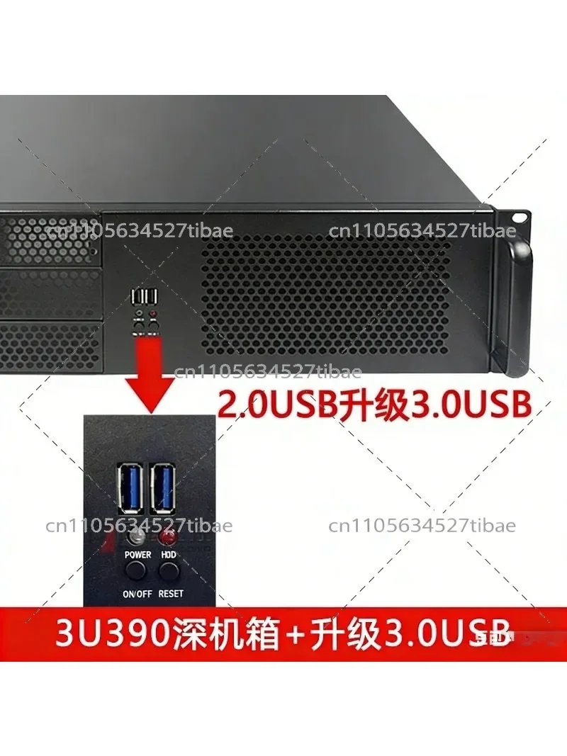3U Rack Mount Computer Case 390mm ATX Motherboard Multi HDD Hot Swap Industrial PC Chassis