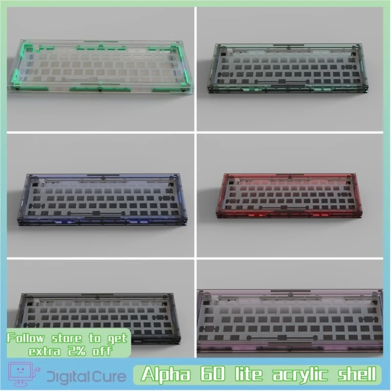 

Alpha 60 Lite Acrylic Shell Pc Positioning Board Transparent E-Sports Magnetic Axis Customized Mechanical Keyboard Accessories