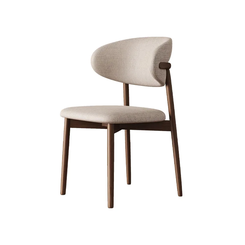 

wabi-sabi wind solid wood dining chair, home restaurant soft bag back chair, restaurant negotiation chair