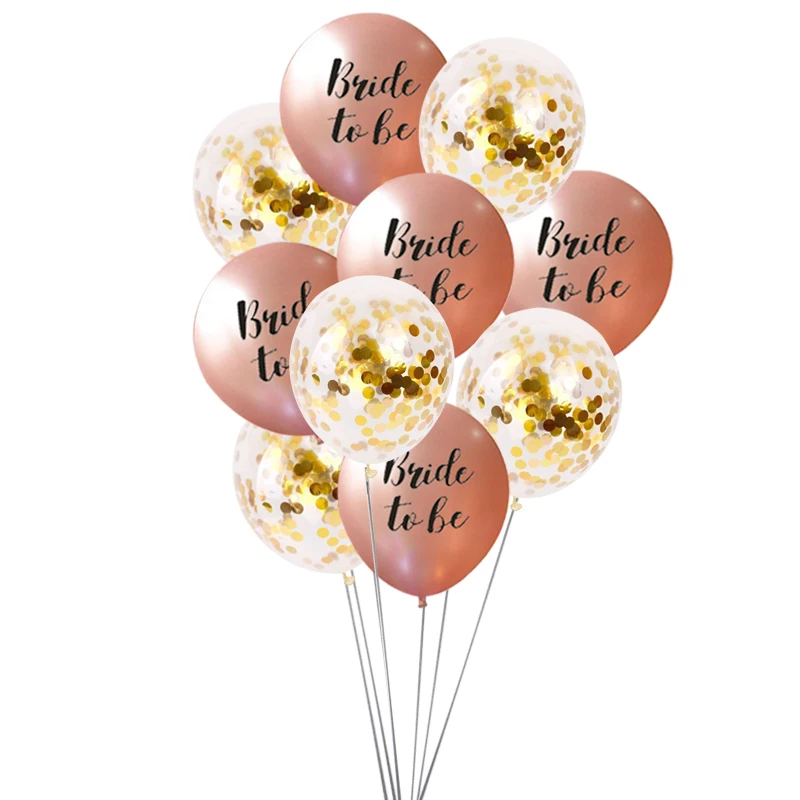 Rose gold theme Bride To Be goodbye Miss hello Mrs Latex Confetti Balloons Engagement Wedding Party Bride Shower Decoration