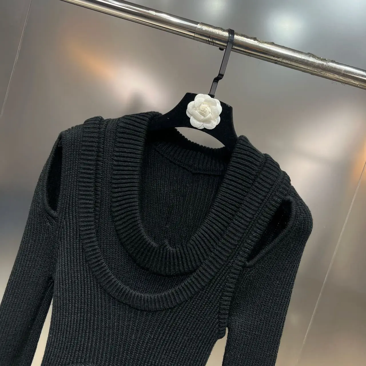 Owen Seak Women Knitting Sweater Gothic Women\'s Slim Pullover Shirt Clothing Autumn High Streetwear Black Sweatshirts