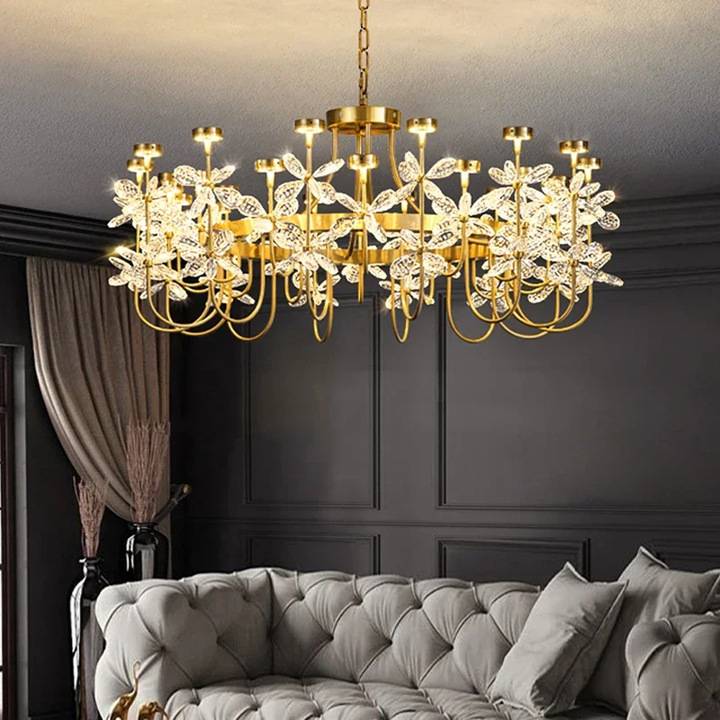 

Luxury Crystal Butterfly Chandeliers 2024 New Modern LED Dimmable Lustres Pendant Lamps Home Decor Suspension Luminaire Lampen