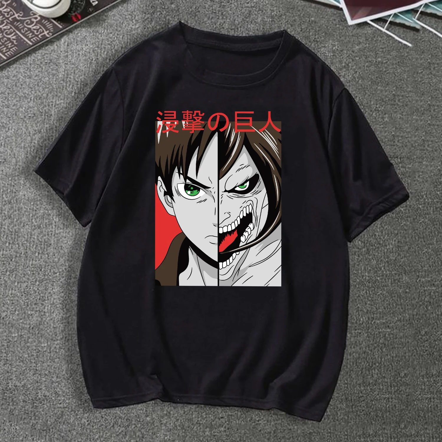 Japanese Anime Attack on Titan T-shirt Men's  Summer Fashion Top Free Delivery Print Plus Edition Clothes Male Harajuku Tops