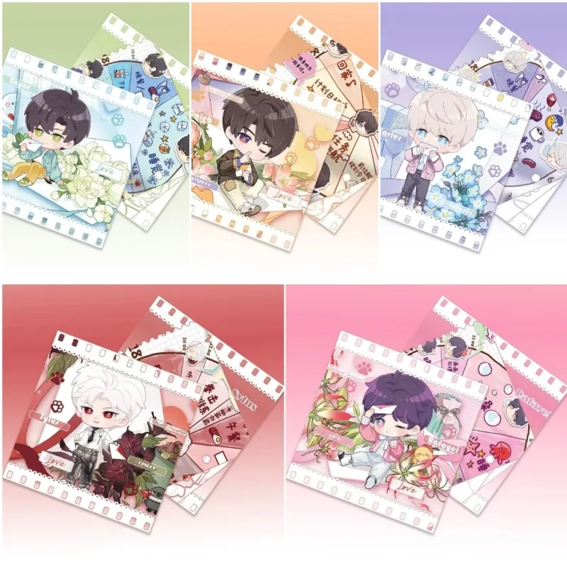 5 unids/set tarjeta versión Q de amor y espacio profundo Xavier Zayne Rafayel ralayo Sylus Caleb Cosplay esquinas redondeadas postal LOMO