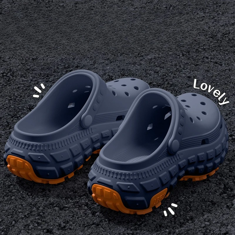 Sandali da uomo con suola spessa e perforata, antiscivolo, resistenti all'usura e inodore, ideali per la guida, nuova tendenza estiva.