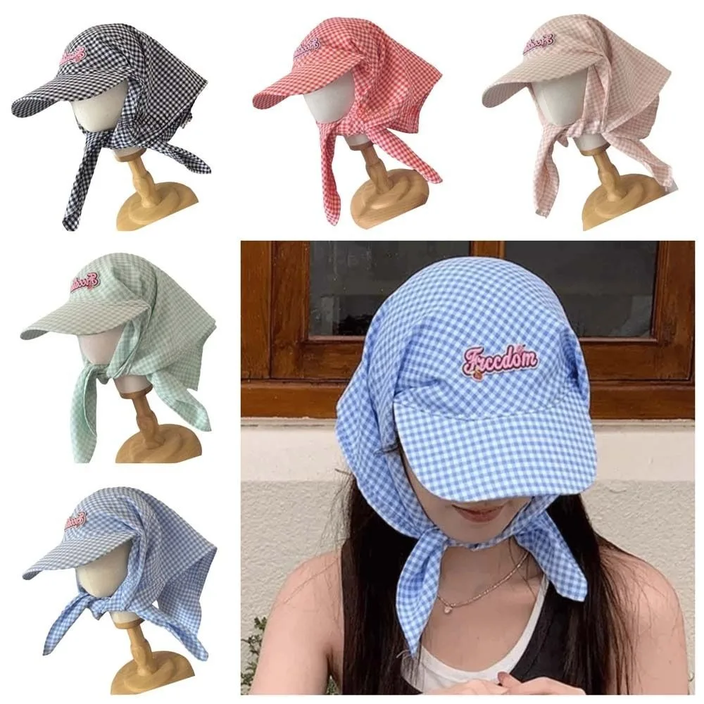 Pañuelo coreano de algodón, gorra de béisbol de secado rápido, pañuelo triangular a cuadros, gorra de béisbol Hip Hop transpirable