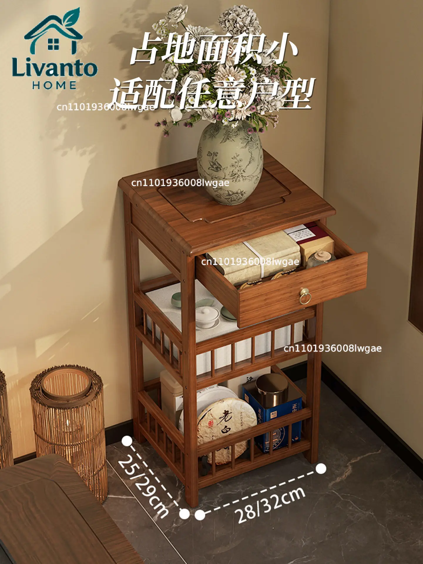 

New Chinese small, tea , pantry rack, shelf, mini small, tea table, side cabinet, sofa, corner
