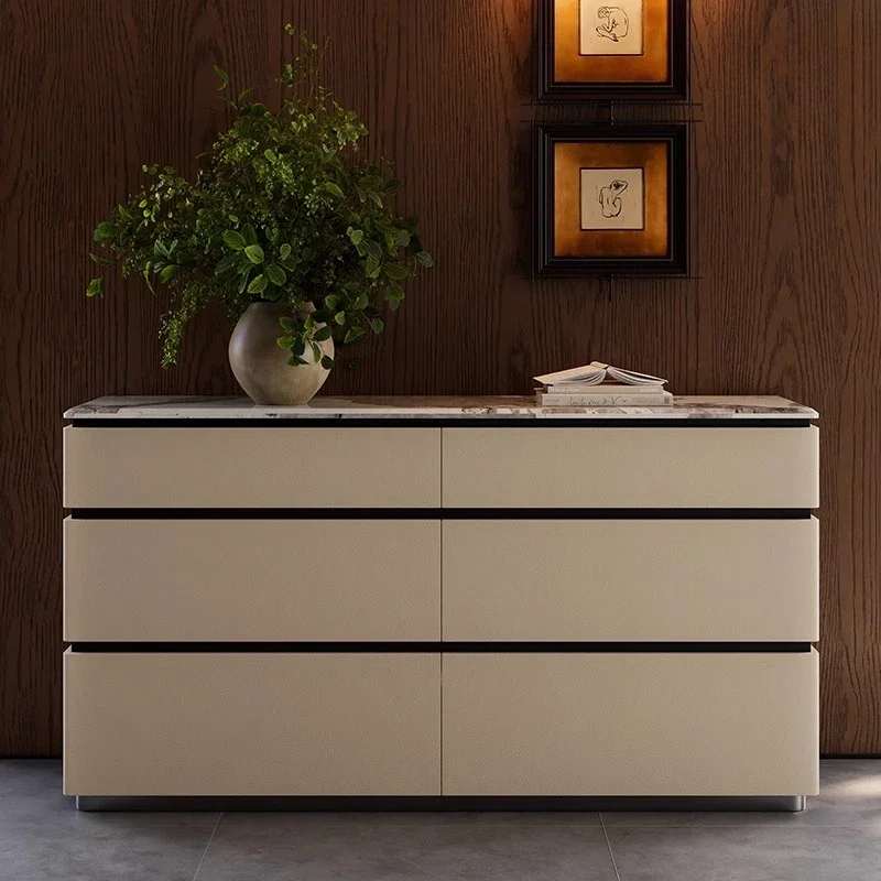 

LPremium light luxury dining side cabinet Italian marble storage entrance cabinet
