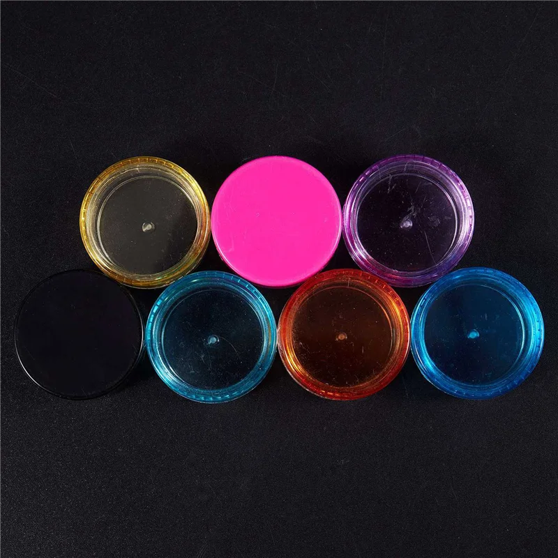 FZFZ 200 шт. пластиковые банки, пустой косметический контейнер с крышкой для хранения образцов кремов, макияжа, 5 г, 10 цветов