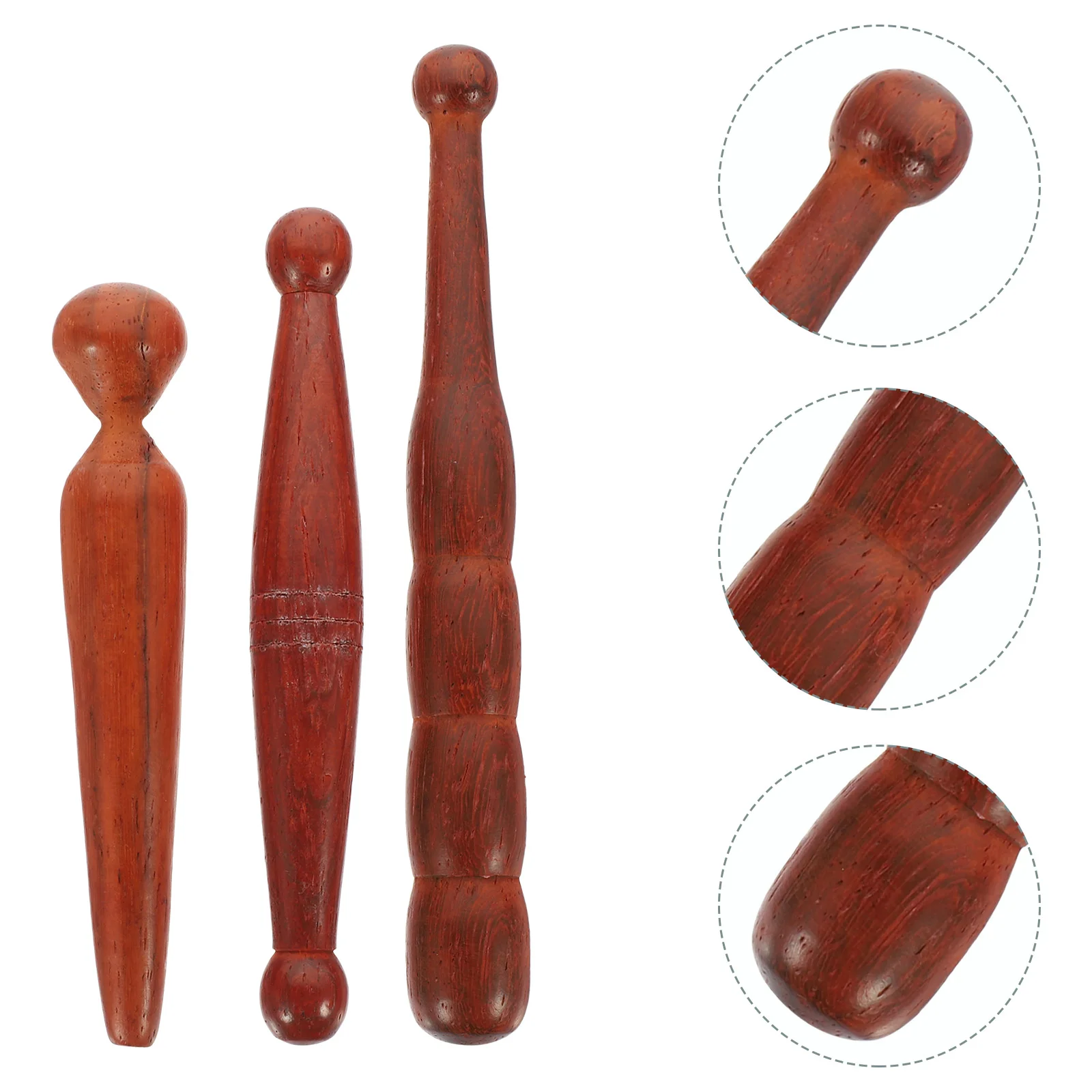 

3 Pcs Foot Massage Stick Pen Acupressure Wooden Tool Tools Fragrant Sticks Red Pear Rod Massgae