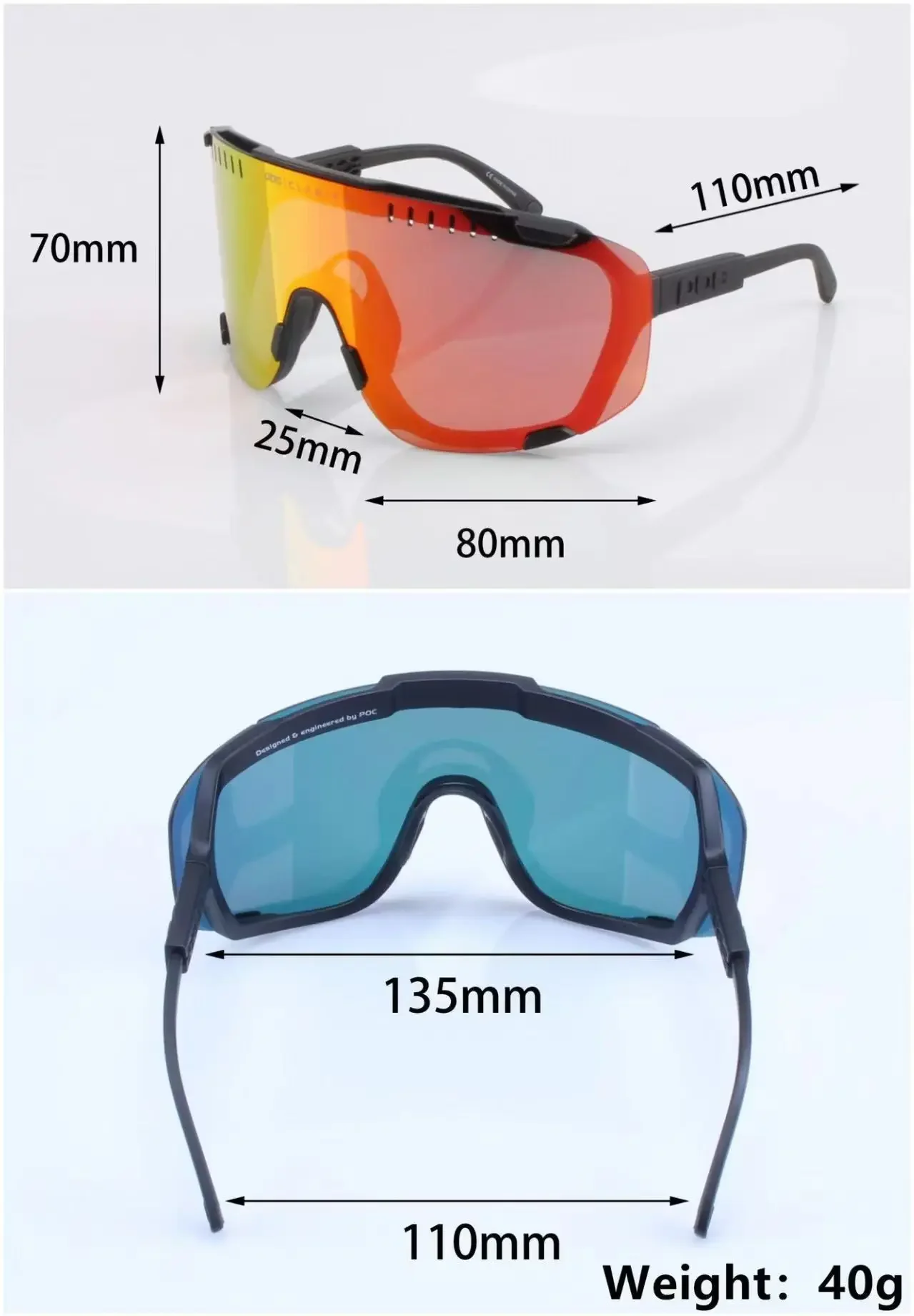 POC Devour Photochromatische Fahrradbrille Rennradbrille Winddicht UV400, MTB Anti-Fog-Brille mit Nasenpolster – Detail 3