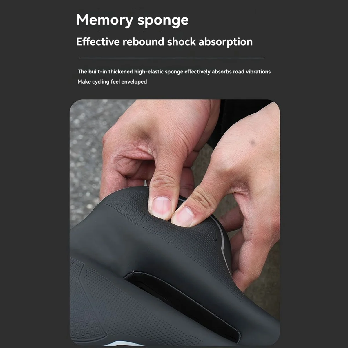 وسادة مقعد مجوفة للدراجة AA74 ناعمة ومرونة عالية قابلة للتنفس ومضادة للانزلاق ملحقات ركوب الدراجات خط أبيض #1