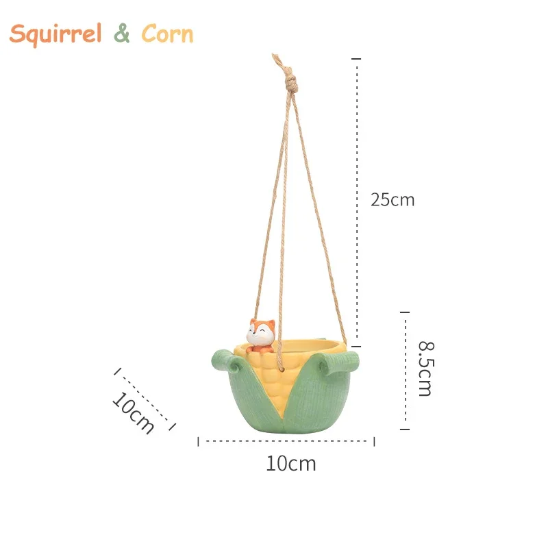 Mini wisząca donica na sukulenty kaktus roślina powietrzna śliczne zwierzę wisząca doniczka dekoracyjne figurki wystrój patio w ogrodzie