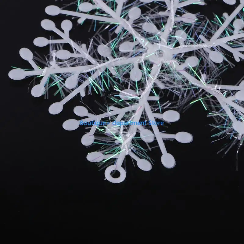 E1PD 3 pcs White Snowflake Ornaments Christmas Tree Deco Festival Decortion