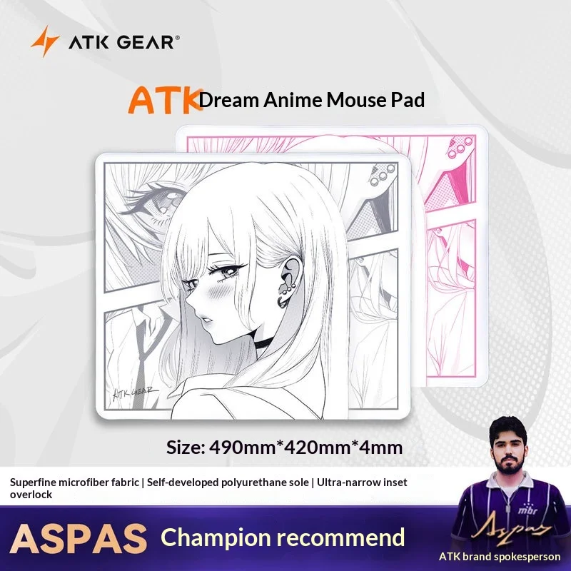

Atk Gear Dream Anime Mouse Pad Super Large 490x420x4mm Superfine Microfiber Esports Fps Game Fearless Contract Office Dedicated