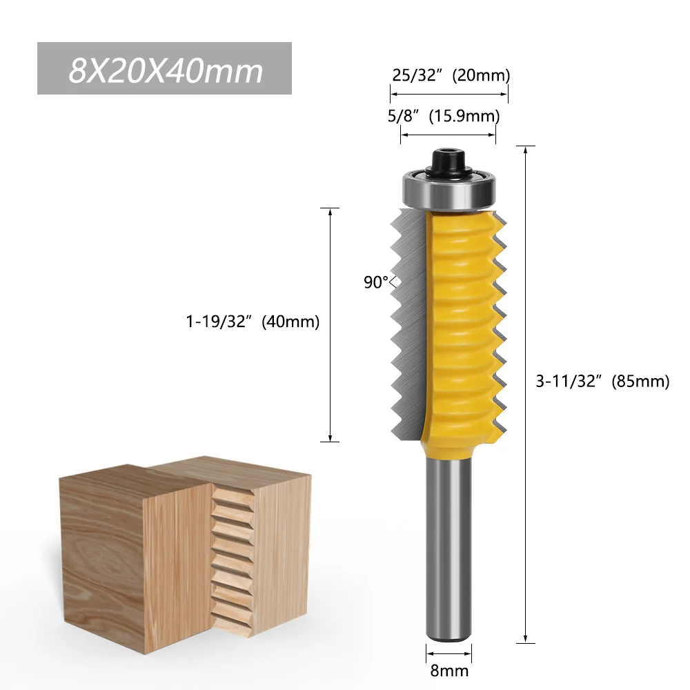 1PC Frez z chwytem 8MM Frez do rzeźbienia w drewnie Frez do kleju Frez do podwyższonych paneli Frez do drewna Czop do drewna