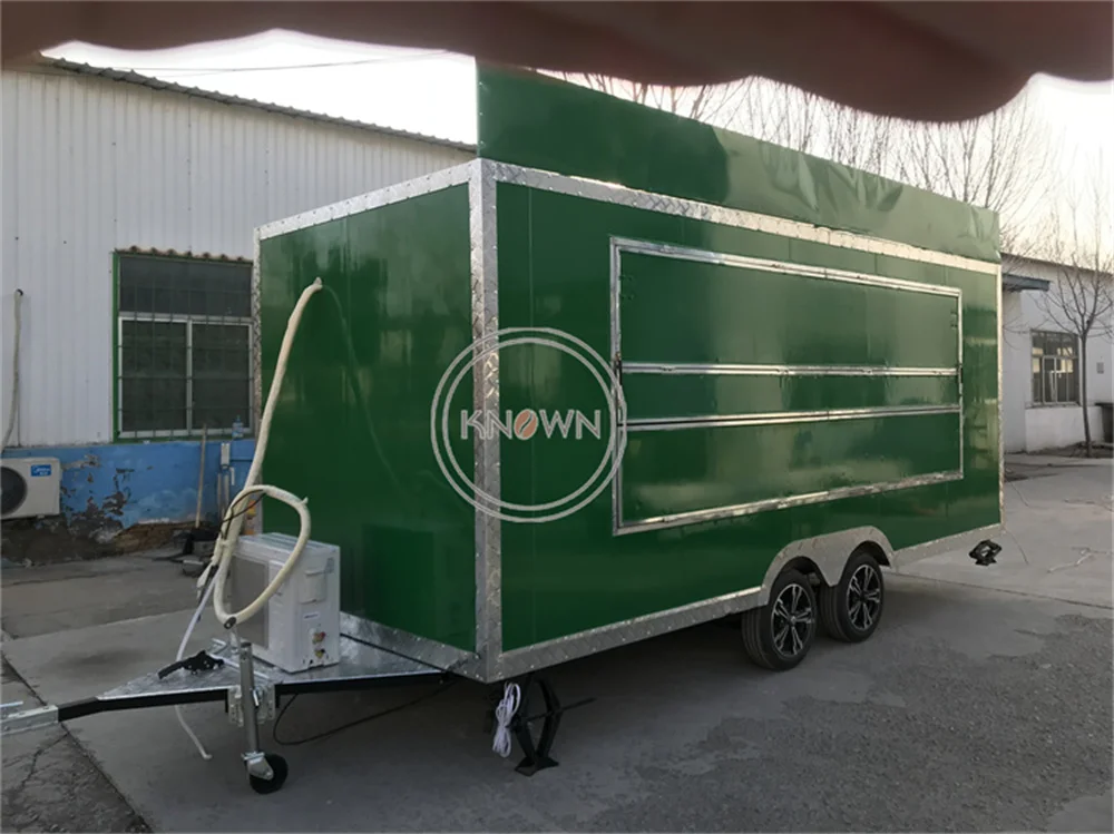 Penjualan truk makanan baja tahan karat dokumen gerobak Pizza anjing panas peralatan katering kios Trailer makanan