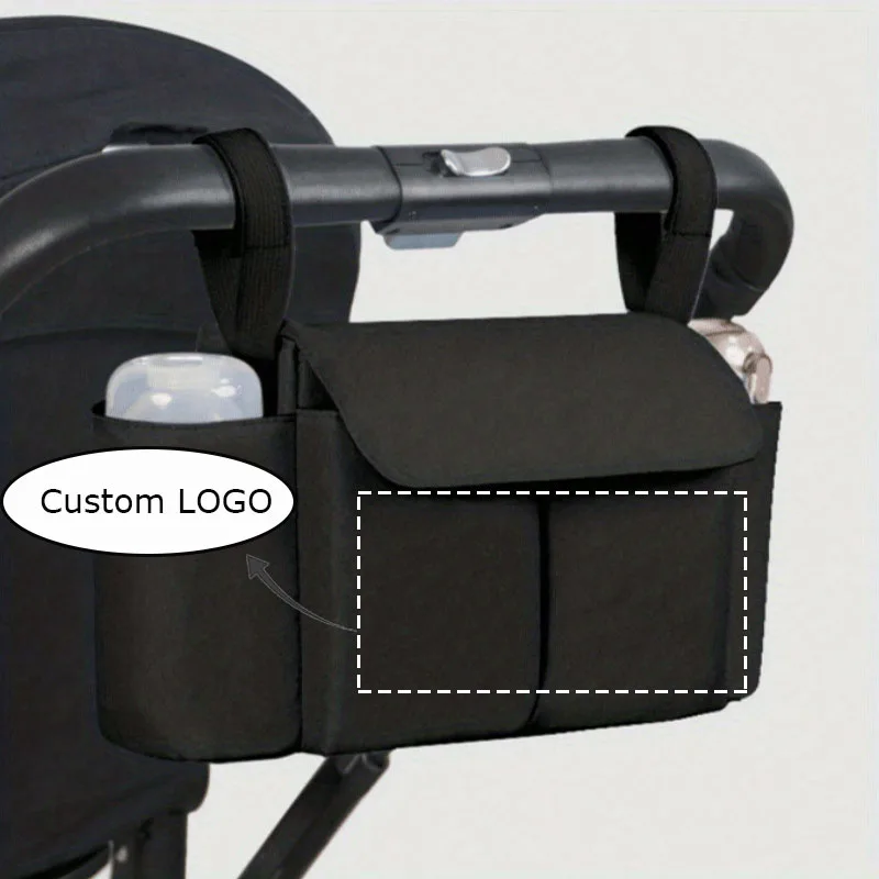 

Customized LOGO Mommy Bag Baby Stroller Hanging Bag for Baby Outdoor Activities Travel Wear-resistant Removable Shoulder Strap