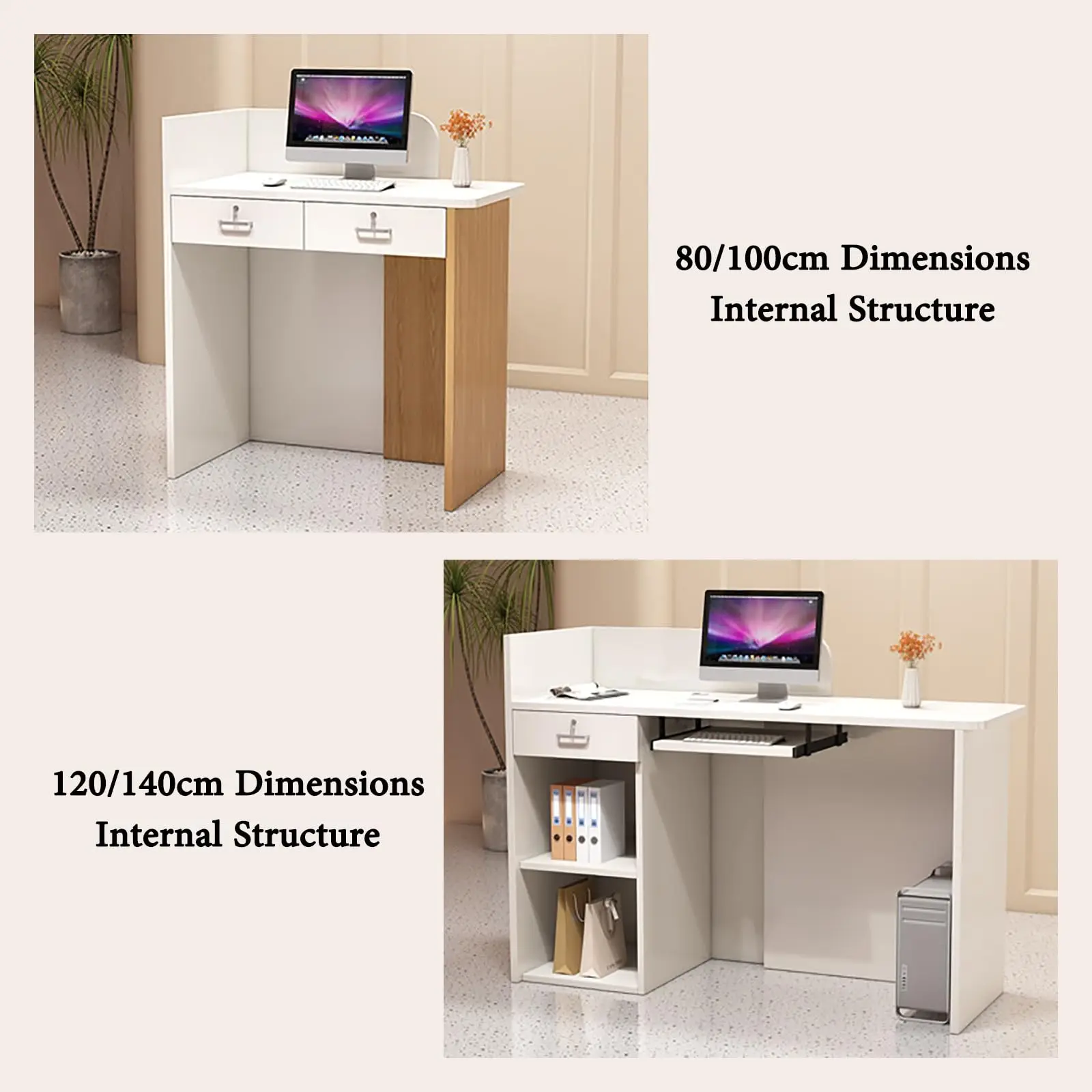 Reception Desk With Counter Retail Checkout Counter With Lockable Drawers Simple Cashier Desk For Beauty Salon Supermarket