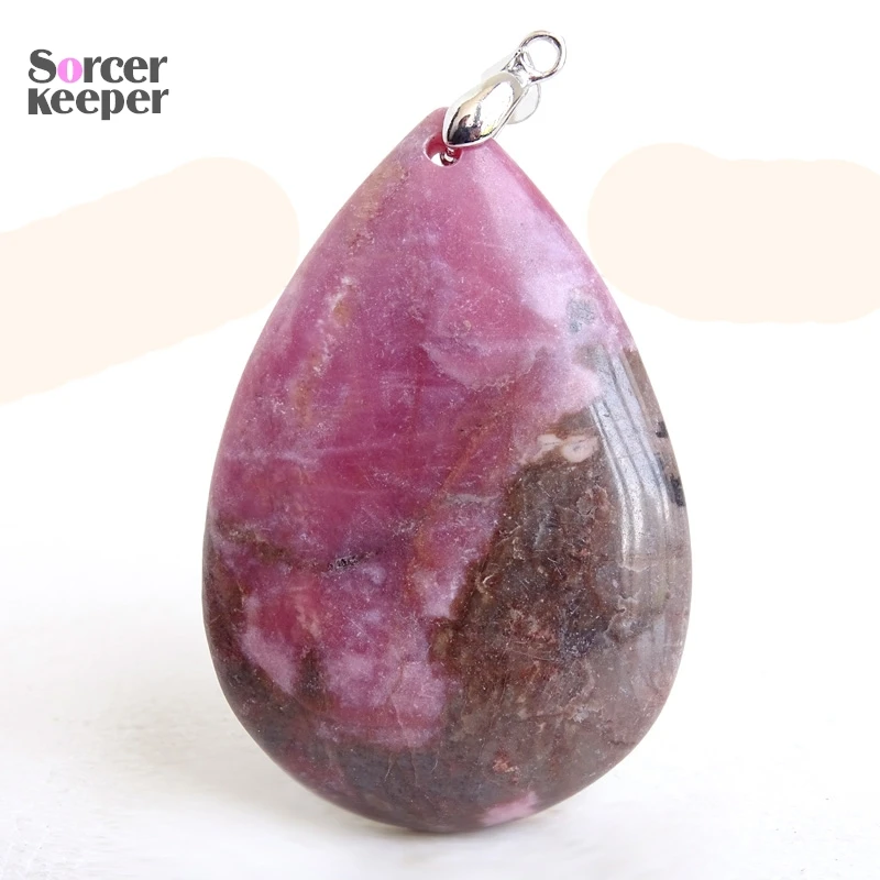 Real Natural Rhodonite Jasper Gem Pendant Women Ornament Handicraft Jewelry Making DIY Crystal Agate Necklaces for Gift BP565