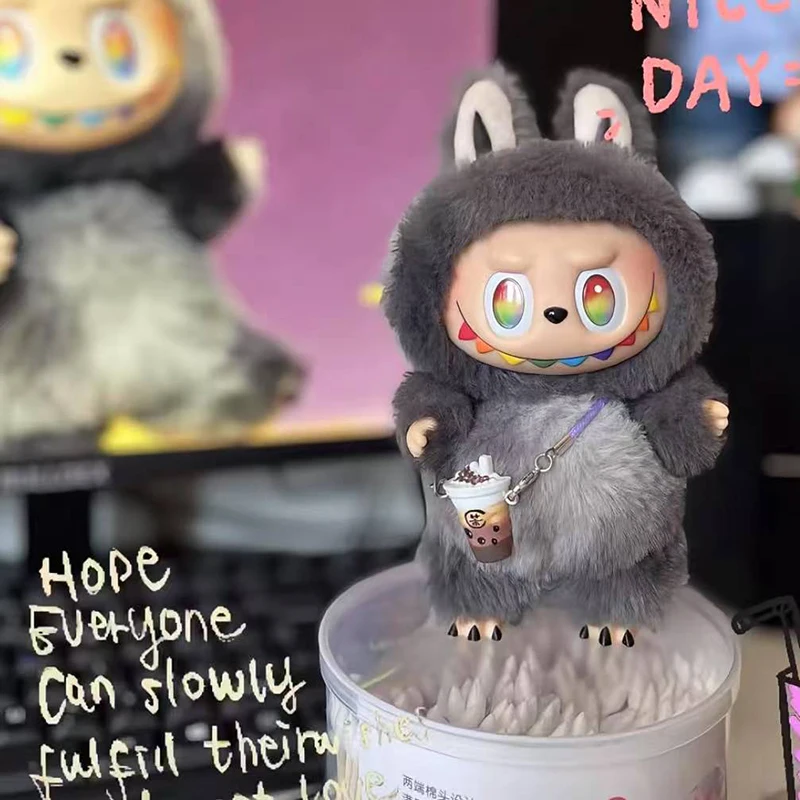 ใหม่ 17 ซม.Labubu มอนสเตอร์ด้านหน้า High-Energy Series เดียวกันสติกเกอร์ตา Labubu สร้อยคออุปกรณ์เสริมอาวุธ DIY ขนตา