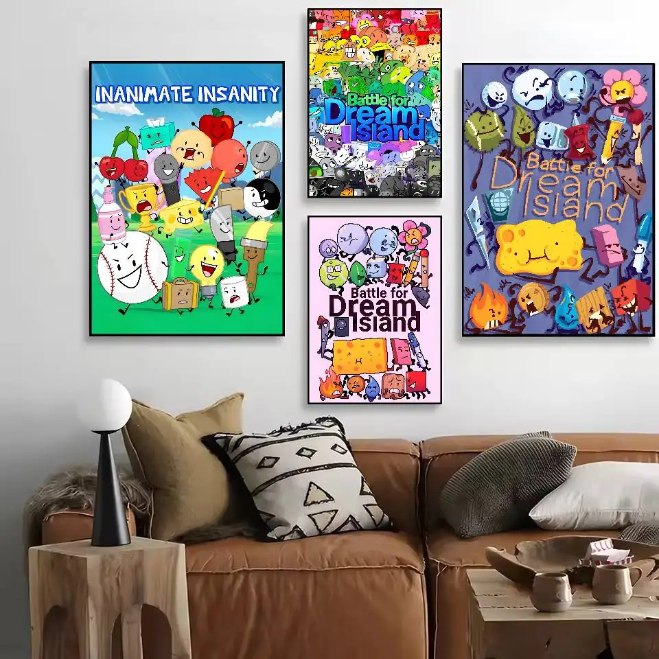 Game B-Battle For Dream Island Poster HD Art Sticky Wall Waterproof Home Living Room Bedroom Bar Aesthetic Decoration