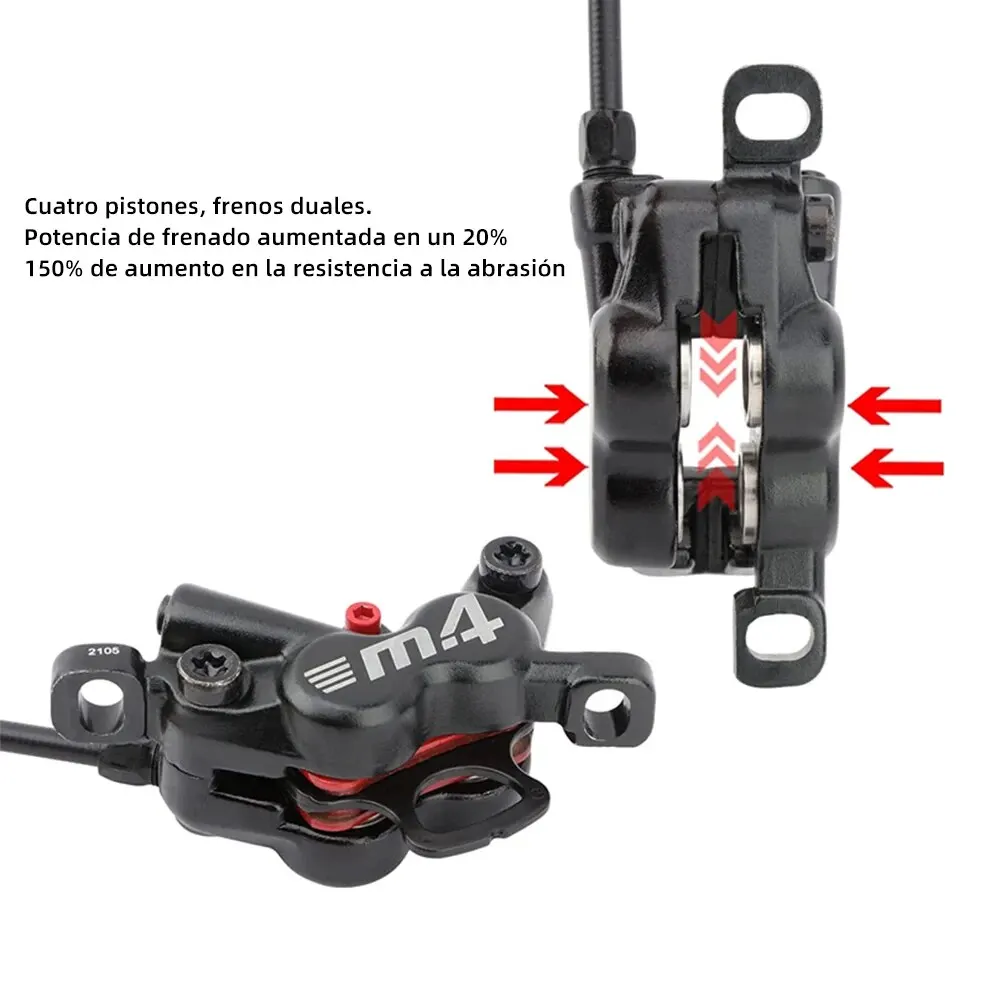 MEROCA 4-piston MTB Vízépítéstan Fék beállítása vel szilikon Ajánló fedezze bejárati majd hátsó Fék 800mm/1400mm Bicaj Diszkosz Fék számára MTB