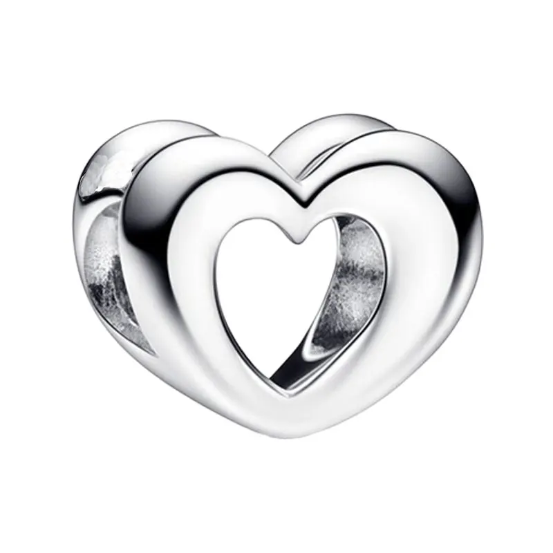 

Open Love Hearts Chaarms For Women Real 925 Sterling Silver Fine Jewelry Making DIY Origianl Bracelets Valentine's Day Gift 2023