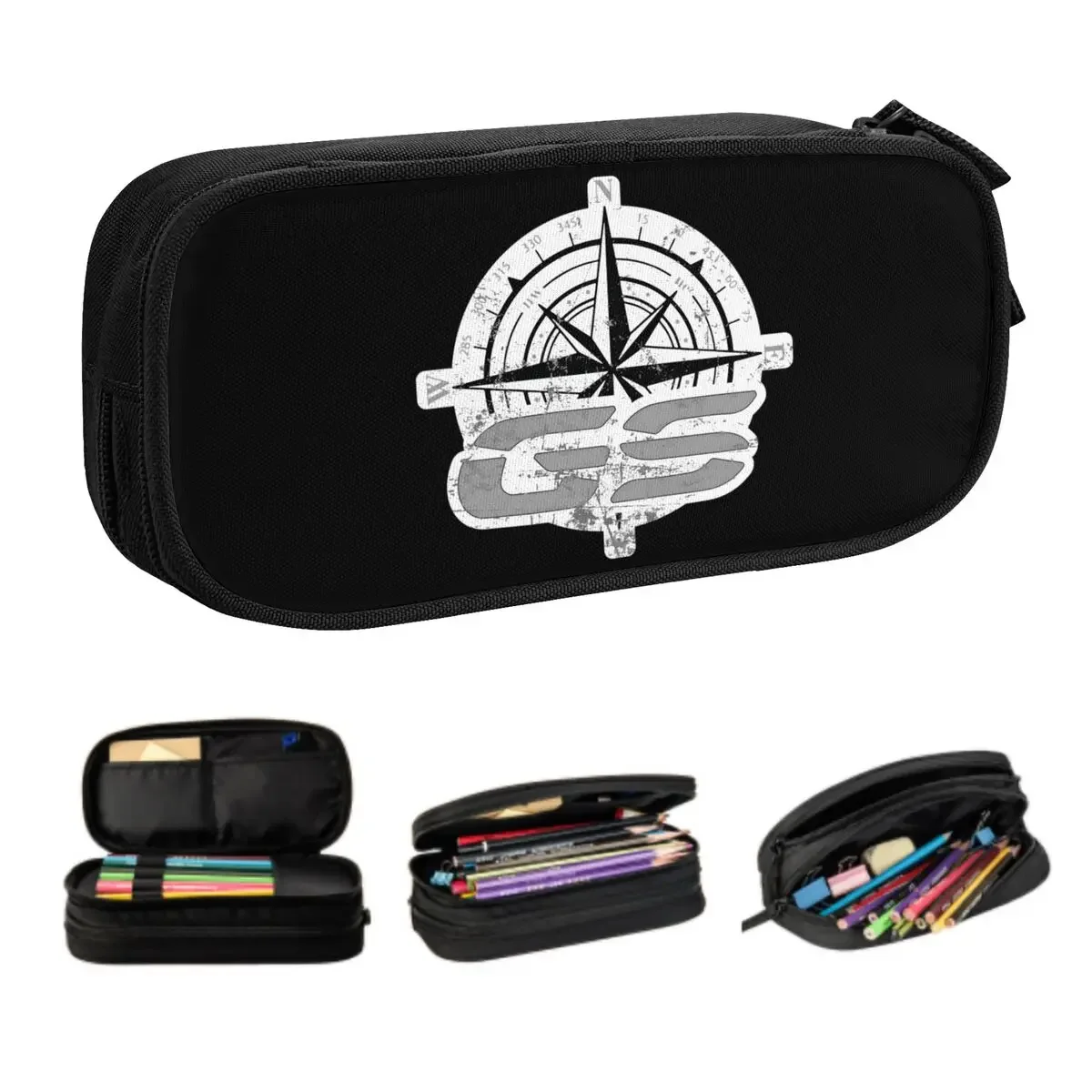 Custom GS Motorcycle Adventure Pencil Case for Boys Gilrs Big Capacity Pen Box Bag School Accessories