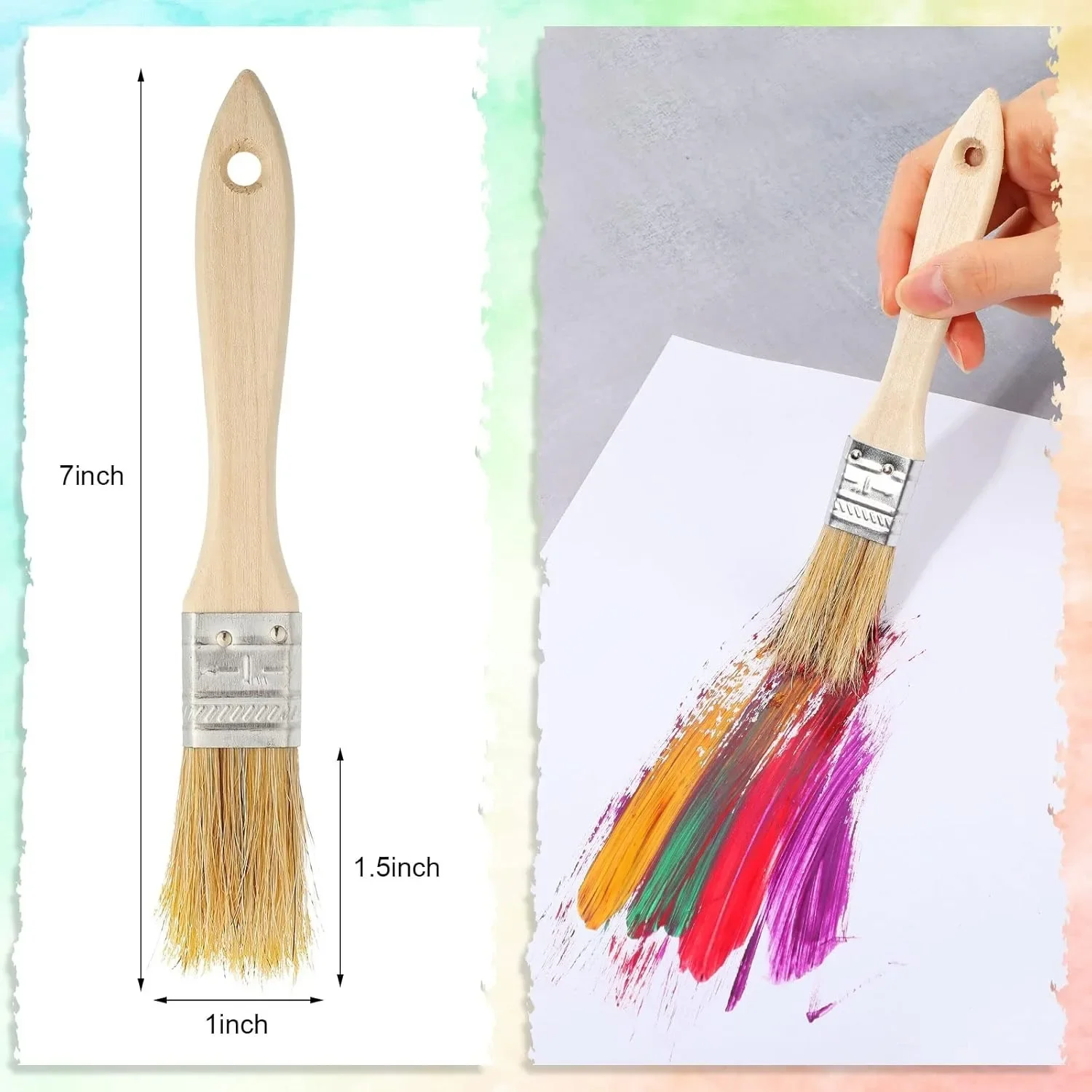 150 فرشاة طلاء تقشر 1 بوصة فرش طلاء متعددة الأغراض فرشاة منزلية كبيرة بمقبض خشبي