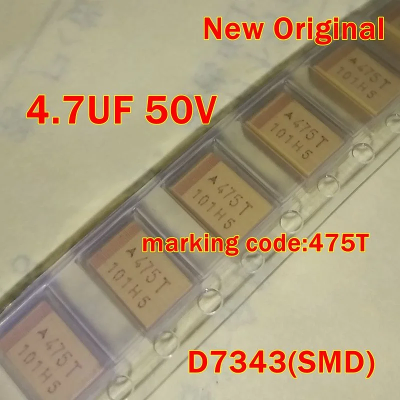 

1Pcs to 100Pcs 4.7Uf 50V D7343(Smd) New Original Marking Code:475T Tantalum Capacitor