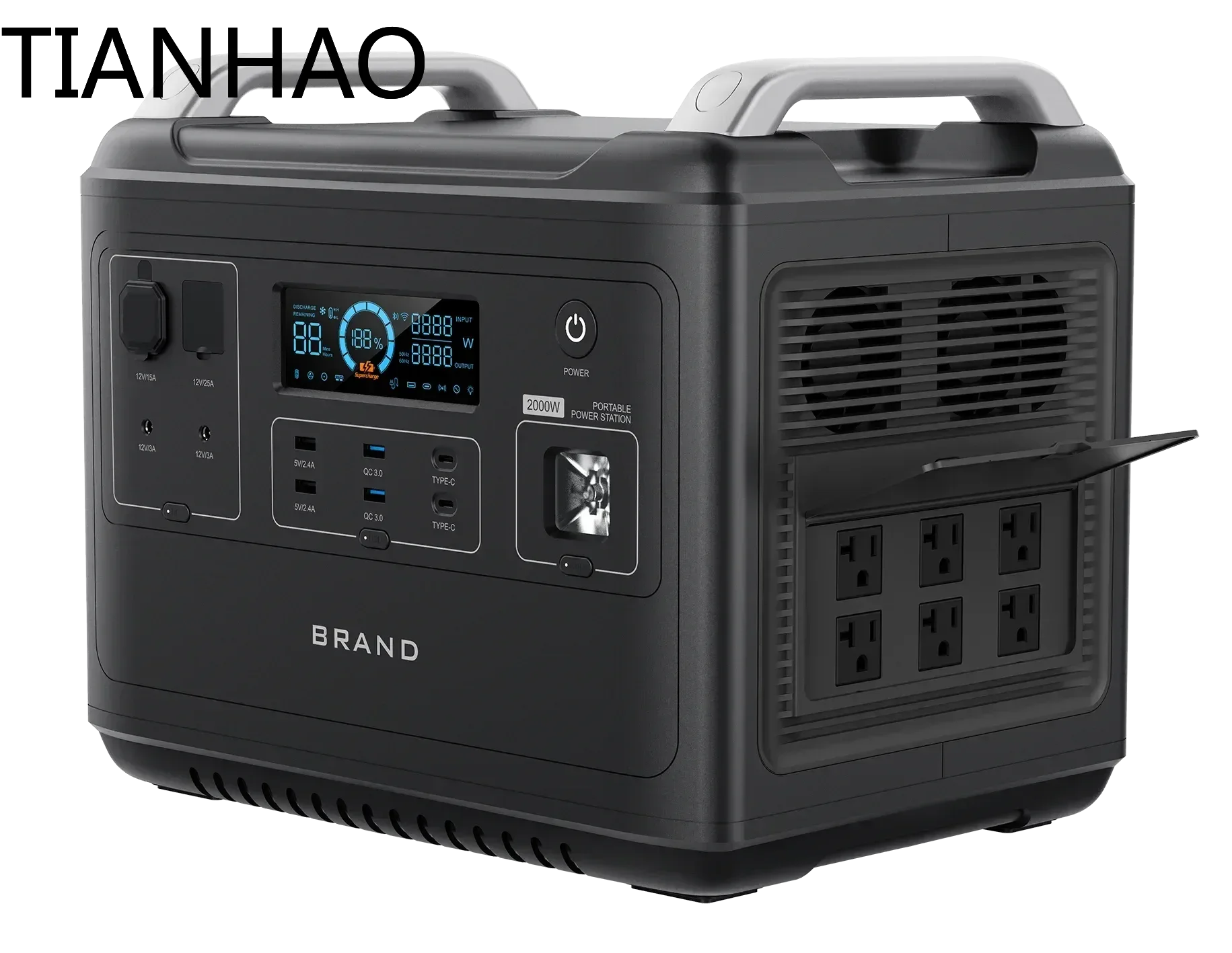 Hyper Flash Charging Solar Generator Panels With UPS Energy System 2400W  Portable Power Station