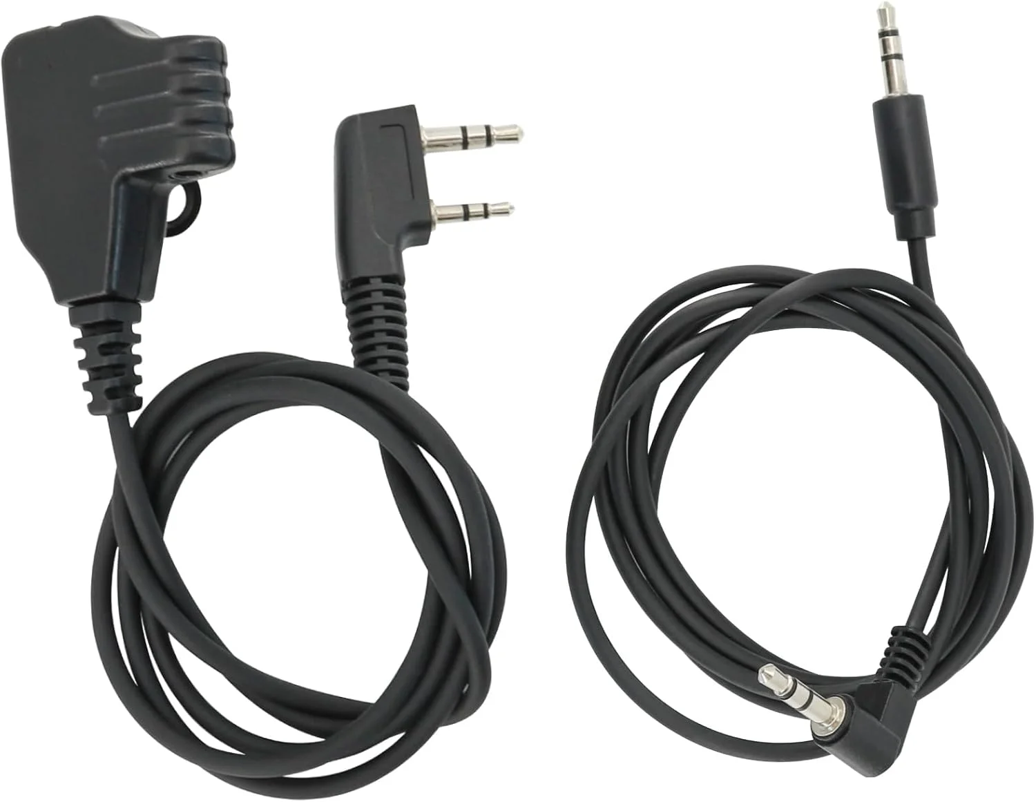 U94 PTT K Plug 2 Pin Cable Adapter Compatible with Baofeng for Tactical Headset 3.5mm Jacks Ear Protection