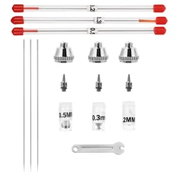 Piezas de accesorios para aerógrafo, boquilla y tapa de repuesto de aguja, pulverizador para Kit de pintura