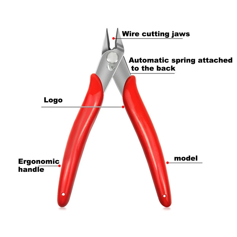 170 Wire Cutter Cutting Pliers Practical Wire and Cable Cutting Flat-nose Pliers DIY Trimmer Bevel Cutter Cable Nipper Hand Tool