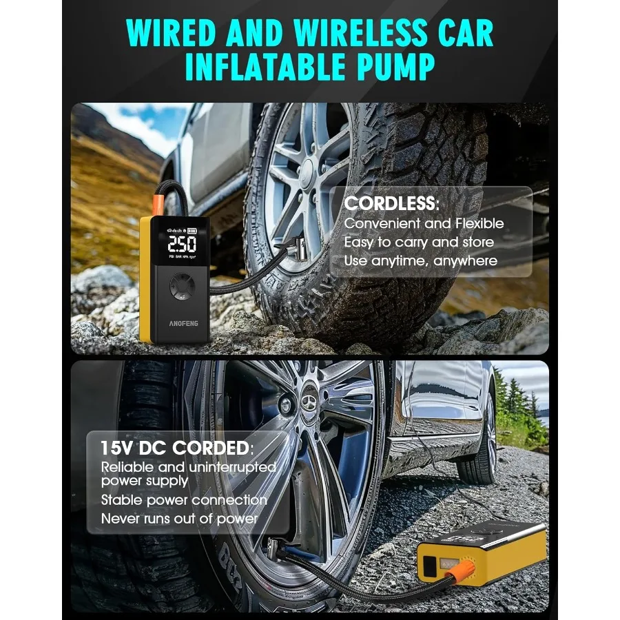 محمول سيارة الانتقال كاتب مع ضاغط الهواء 4000A 150PSI 12 فولت لبطارية السيارة في حالات الطوارئ تعزيز صندوق الانتقال المدمج مع البلوز #3