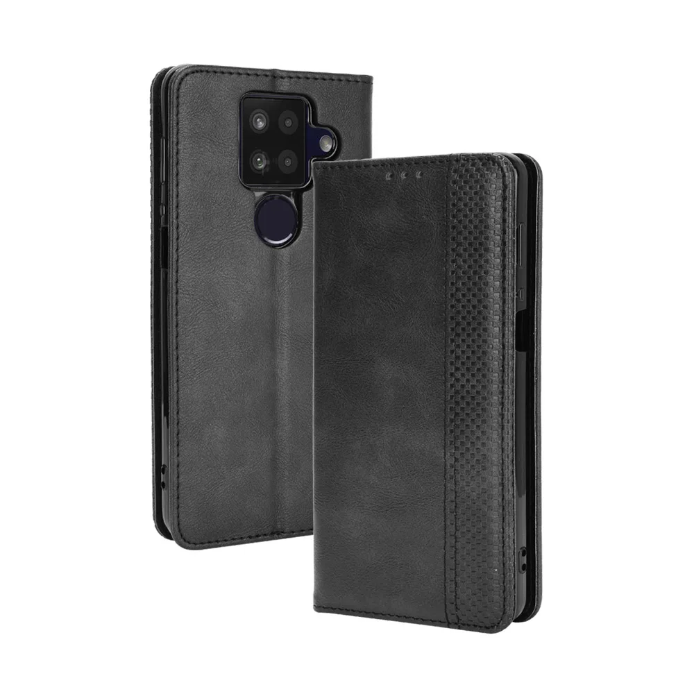 Flip Retro Style Leather Magnetic Closure Phone Cover For Sharp Aquos sense4 plus Card Slot Wallet Fall prevention Case