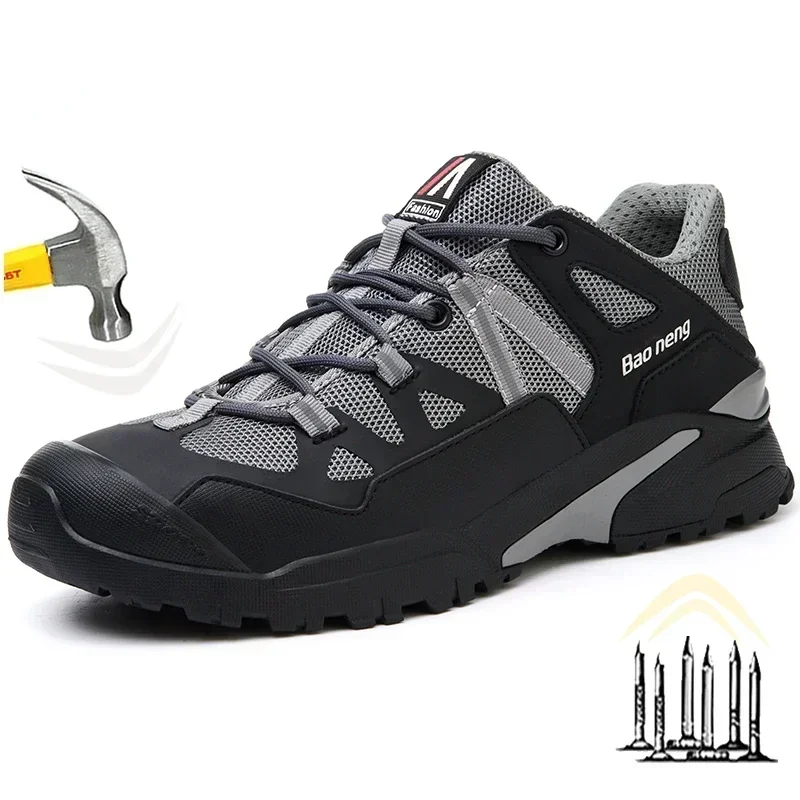 High-end Work Sneakers Steel Toe Shoes Men Safety Shoes Puncture-Proof Work Shoes Boots Fashion Indestructible Footwear Security