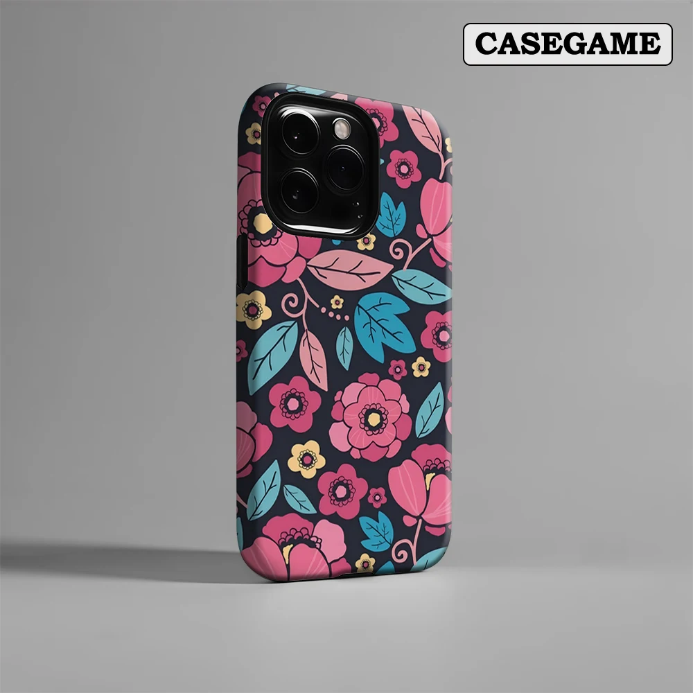 

Luxury Niche Vibrant Florals Phone Case for iPhone 17 16 15 14 13 12 11 Pro Max Air Plus Luxury Double-layer Back Cover