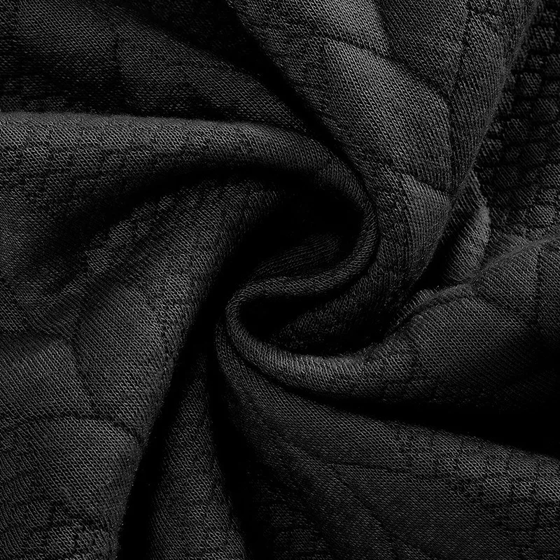 WOBDAEL-sudaderas de punto de Jacquard para hombre, camisa informal holgada de manga larga con cuello levantado y cremallera, ropa resistente para otoño e invierno