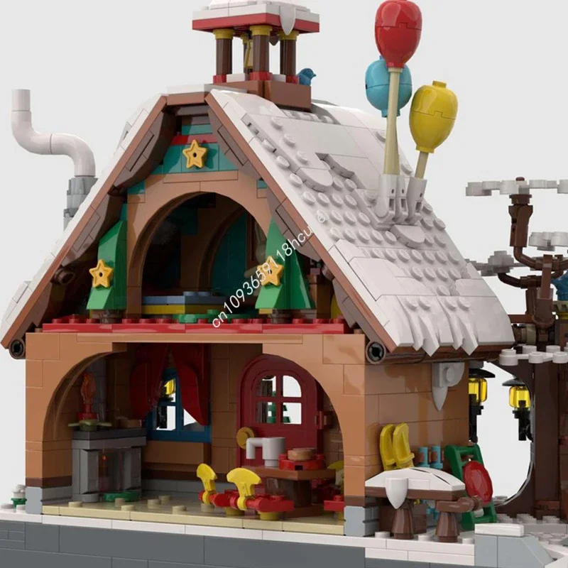 Moc City Street View Winter Kindergarten Haus Baustein Set DIY Zusammengebaute Ziegel kinder Spielzeug Geschenk