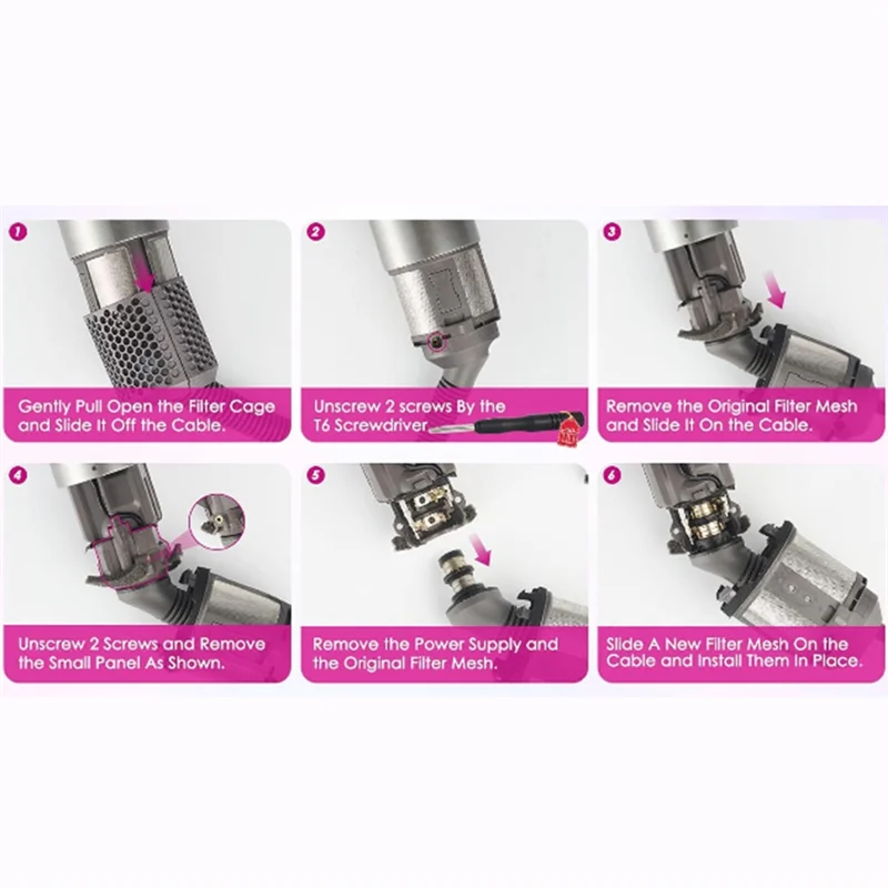 다이슨 에어랩 HS01 HS05 모델용 내부 필터 교체 커버 컬링 아이언 내부 필터 먼지 커버-A77G